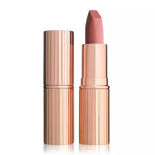 nude lipstick, hydrating formula and velvet finish